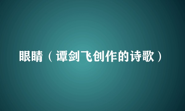 眼睛（谭剑飞创作的诗歌）