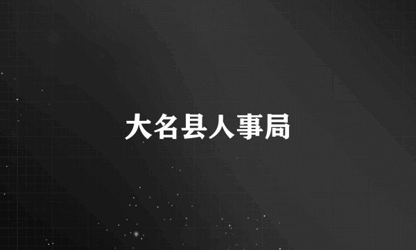 大名县人事局