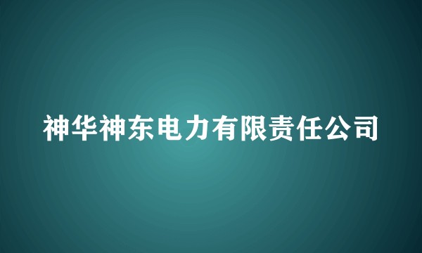 神华神东电力有限责任公司