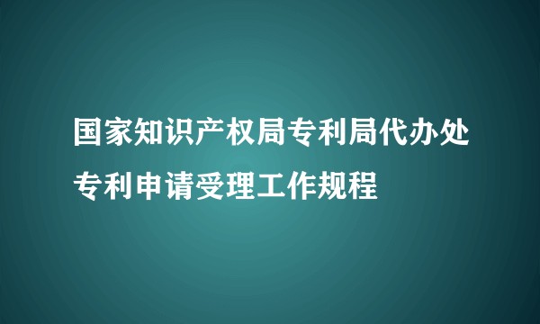 国家知识产权局专利局代办处专利申请受理工作规程