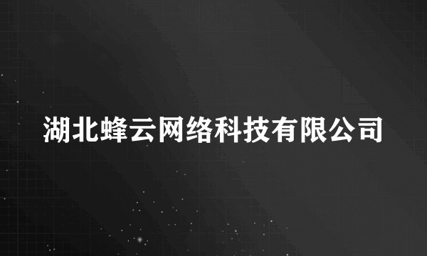 湖北蜂云网络科技有限公司