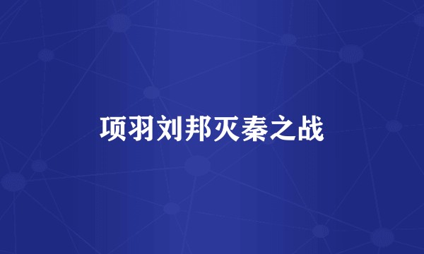 项羽刘邦灭秦之战