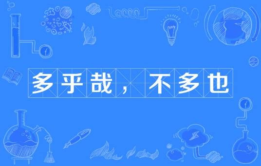 多乎哉，不多也