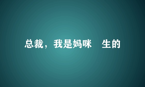 总裁，我是妈咪偸生的