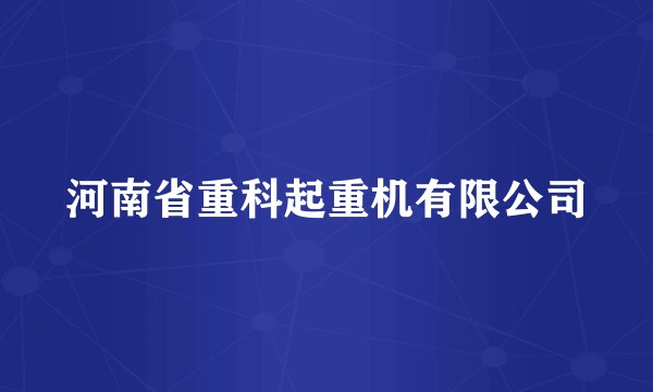 河南省重科起重机有限公司