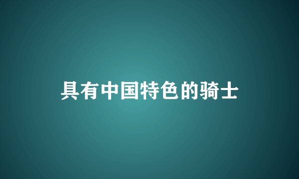 具有中国特色的骑士