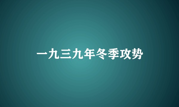 一九三九年冬季攻势