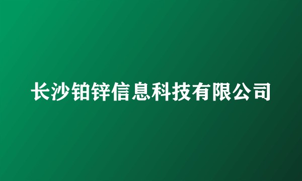 长沙铂锌信息科技有限公司