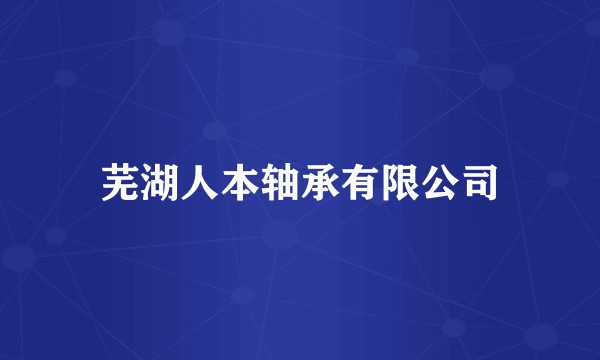 芜湖人本轴承有限公司