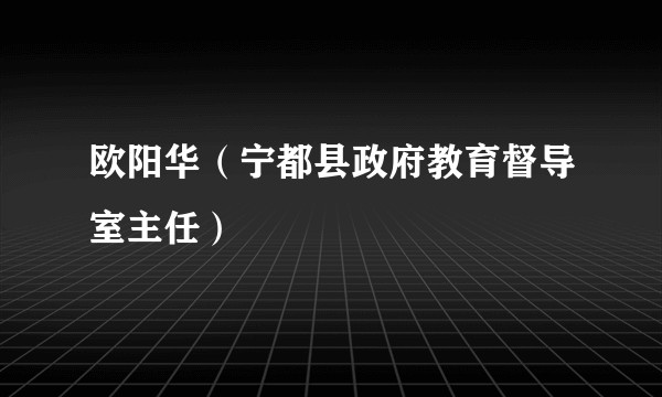 欧阳华（宁都县政府教育督导室主任）