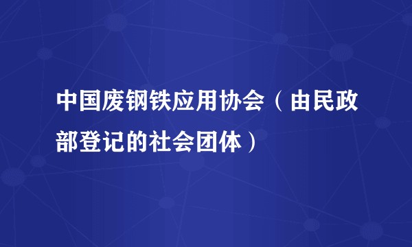 中国废钢铁应用协会（由民政部登记的社会团体）