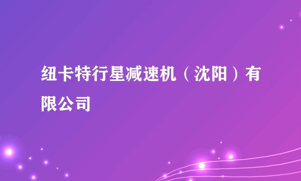 纽卡特行星减速机（沈阳）有限公司