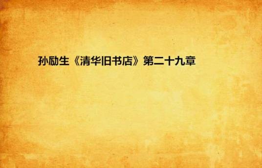 孙励生《清华旧书店》第二十九章