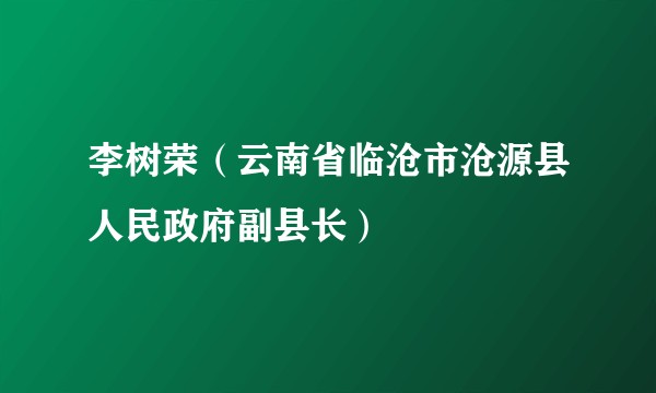 李树荣（云南省临沧市沧源县人民政府副县长）