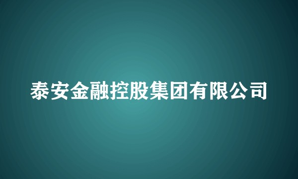 泰安金融控股集团有限公司