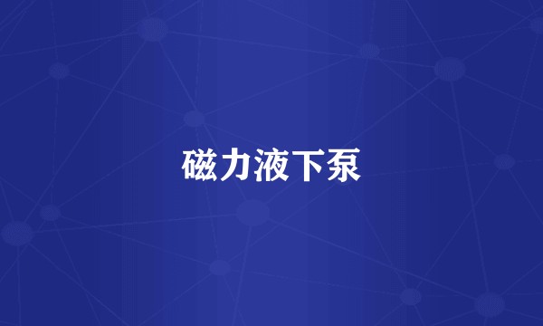 磁力液下泵