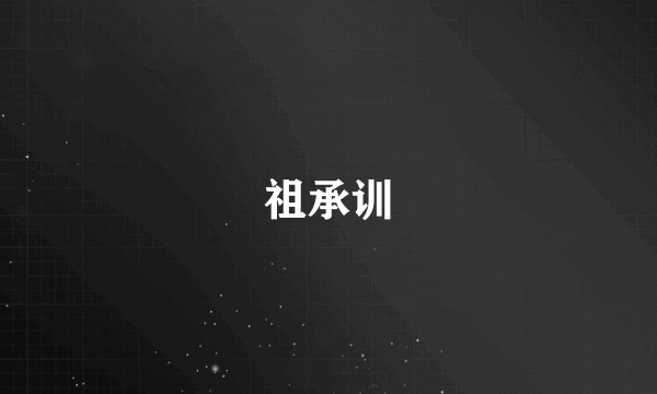 祖承训