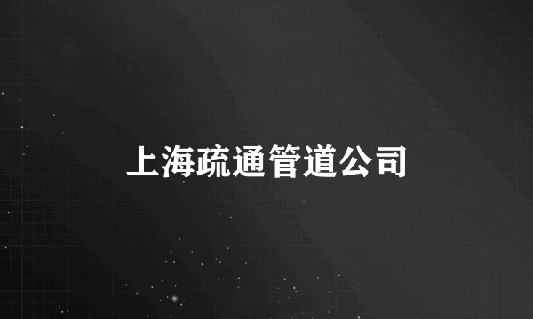 上海疏通管道公司