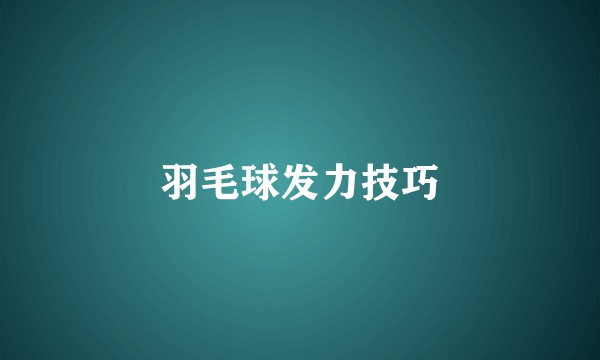 羽毛球发力技巧