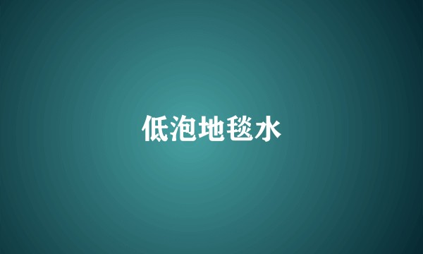 低泡地毯水