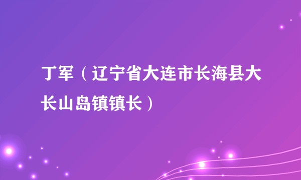 丁军（辽宁省大连市长海县大长山岛镇镇长）