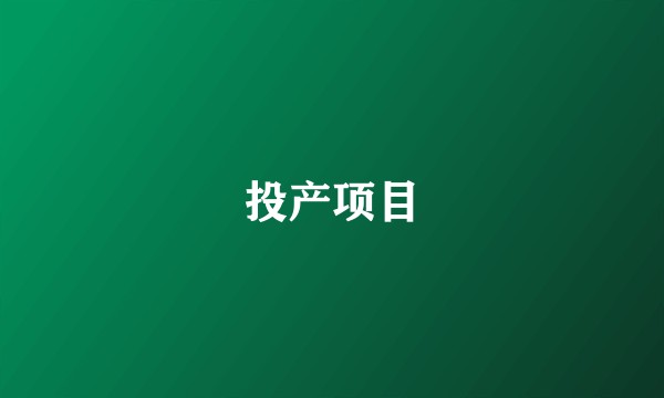 投产项目