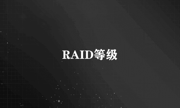 RAID等级