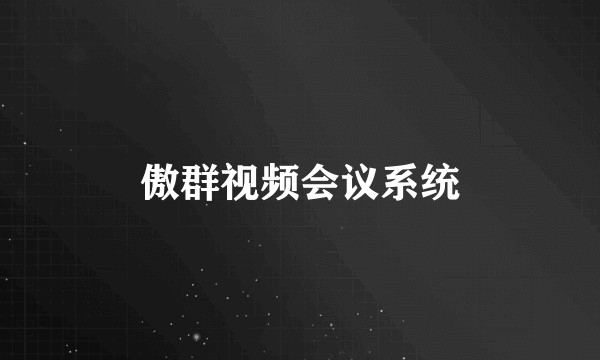 傲群视频会议系统