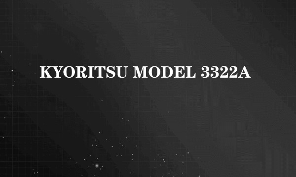 KYORITSU MODEL 3322A