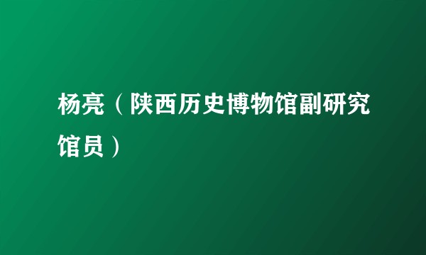 杨亮（陕西历史博物馆副研究馆员）