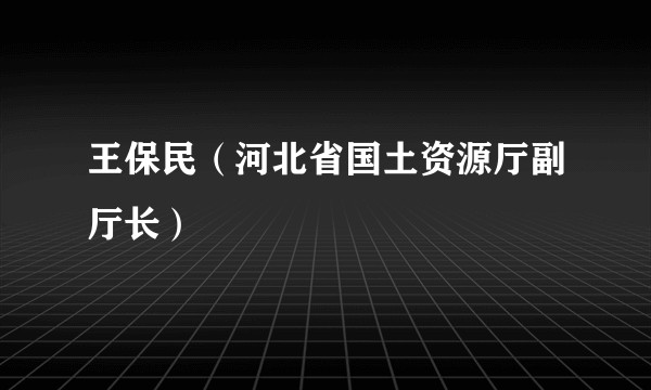 王保民(河北省国土资源厅副厅长)