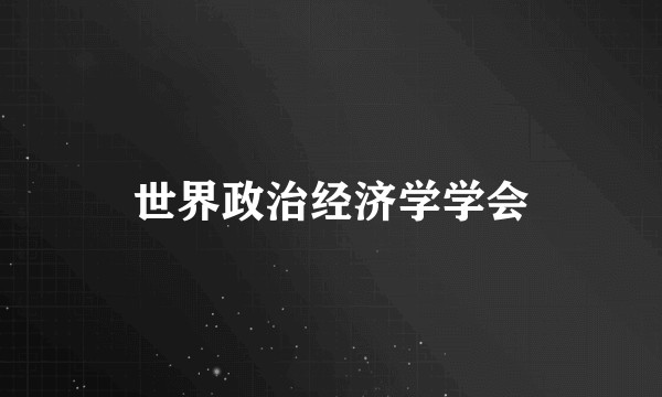 世界政治经济学学会