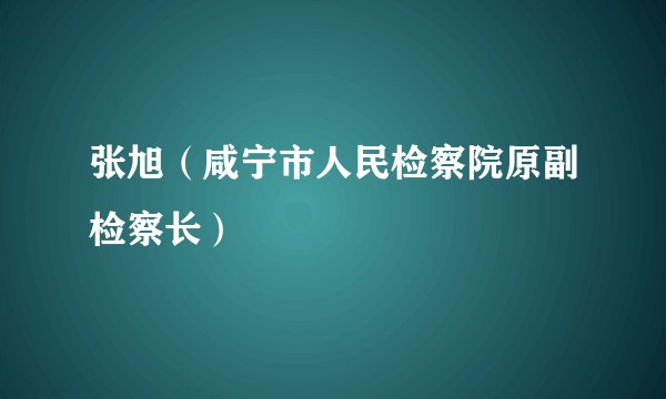 张旭（咸宁市人民检察院原副检察长）