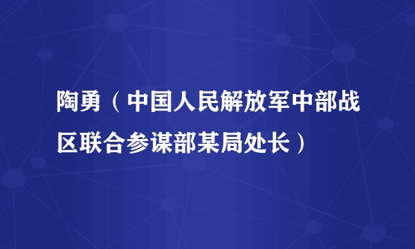 陶勇（中国人民解放军中部战区联合参谋部某局处长）