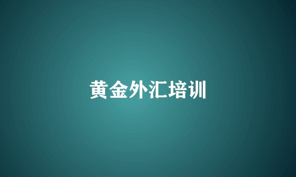 黄金外汇培训