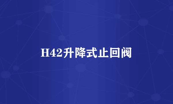 H42升降式止回阀