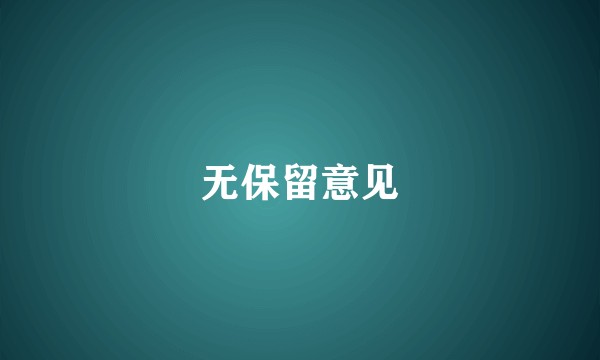 无保留意见