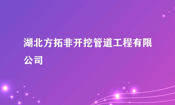 湖北方拓非开挖管道工程有限公司