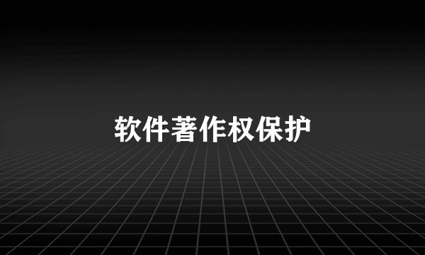 软件著作权保护