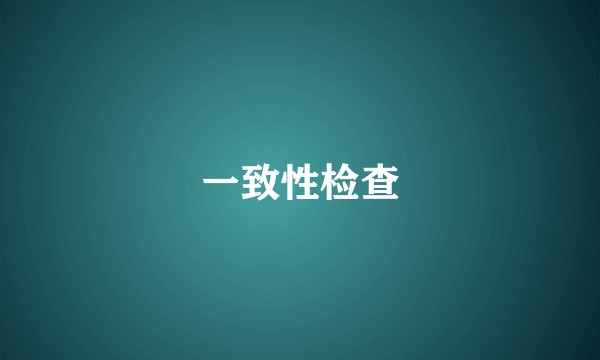 一致性检查