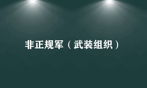 非正规军（武装组织）