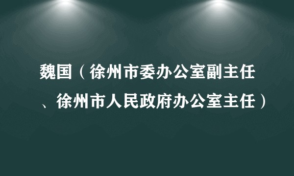 魏国（徐州市委办公室副主任、徐州市人民政府办公室主任）