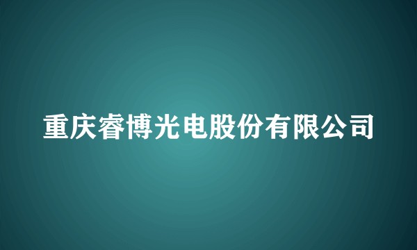 重庆睿博光电股份有限公司