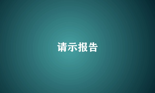 请示报告