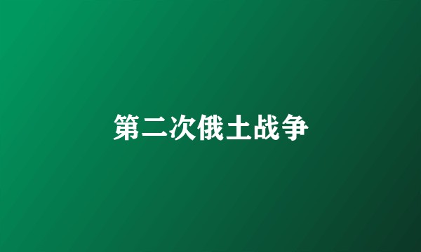 第二次俄土战争