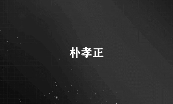 朴孝正