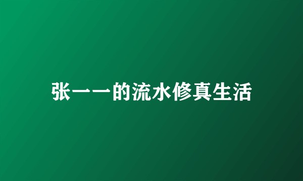张一一的流水修真生活