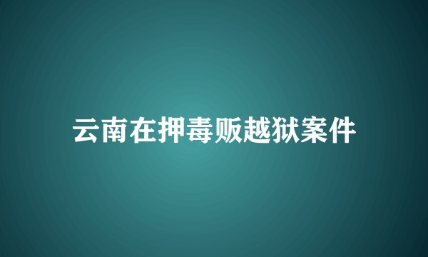 云南在押毒贩越狱案件