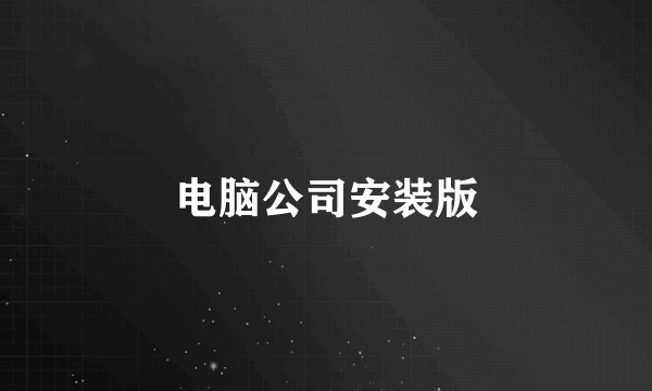电脑公司安装版