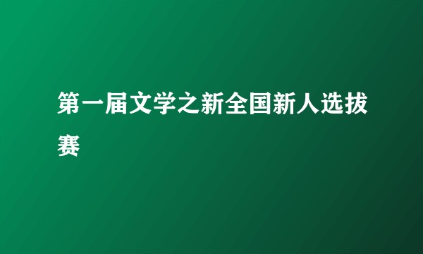 第一届文学之新全国新人选拔赛
